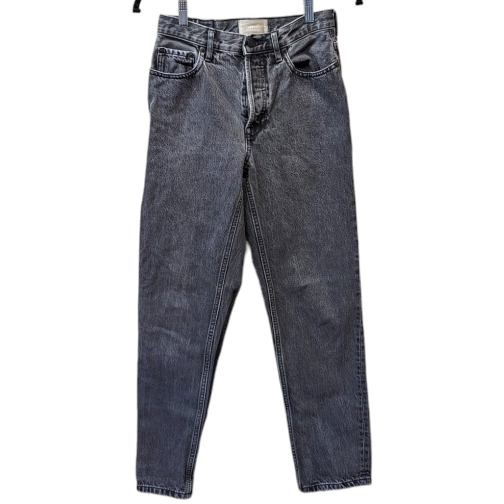 Everlane The 90s Cheeky High Rise Rigid Jean in Washed Black / Gray (25R)